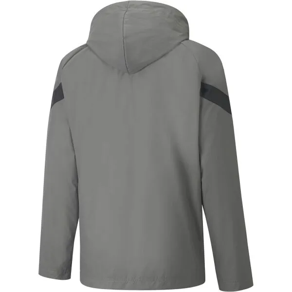 Puma TEAMFINAL ALL WEATHER JACKET Pánska futbalová mikina, tmavo sivá, veľkosť