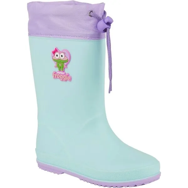 Dievčenské gumáky COQUI Rainy Collar Frog lt. mint lt. lila hero