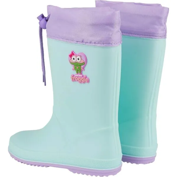 Dievčenské gumáky COQUI Rainy Collar Frog lt. mint lt. lila hero