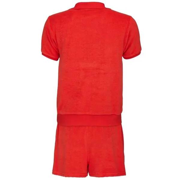 Fila SET POLO AND SHORT PANTS IN SPONGE TERRY Dámske pyžamo, červená, veľkosť