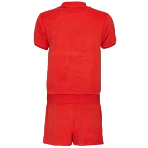 Fila SET POLO AND SHORT PANTS IN SPONGE TERRY Dámske pyžamo, červená, veľkosť