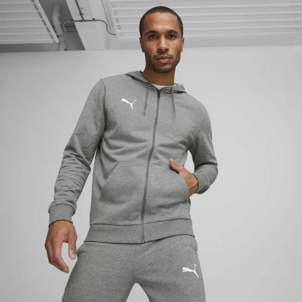 Puma TEAMGOAL CASUALS HOODED Pánska mikina, sivá, veľkosť