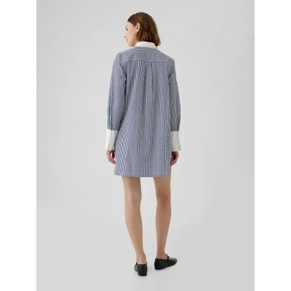 GAP LS STRIPE POPOVER Dámske šaty, svetlomodrá, veľkosť