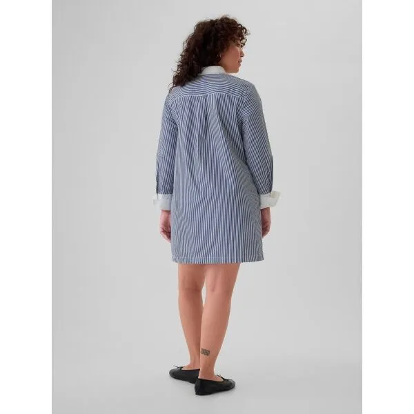 GAP LS STRIPE POPOVER Dámske šaty, svetlomodrá, veľkosť