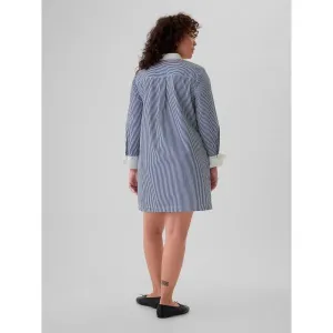 GAP LS STRIPE POPOVER Dámske šaty, svetlomodrá, veľkosť
