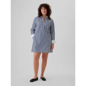 GAP LS STRIPE POPOVER Dámske šaty, svetlomodrá, veľkosť