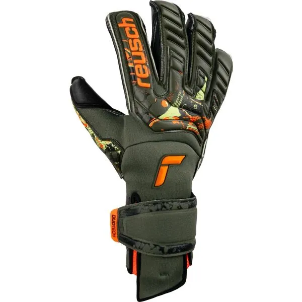 Reusch ATTRAKT DUO EVOLUTION ADAPTIVEFLEX Futbalové brankárske rukavice, tmavo zelená, veľkosť