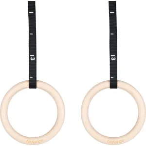 Fitforce GYM RING SET Drevené kruhy, čierna, veľkosť
