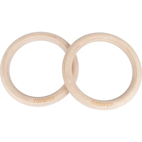 Fitforce GYM RING SET Drevené kruhy, čierna, veľkosť