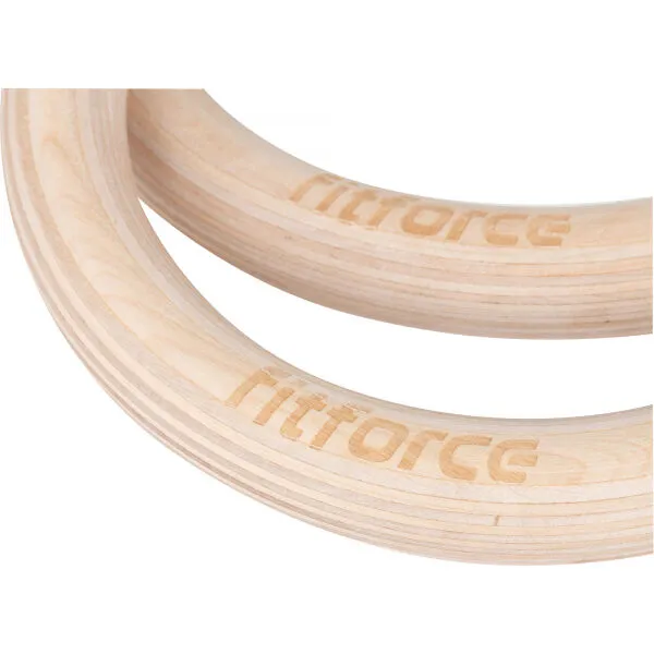 Fitforce GYM RING SET Drevené kruhy, čierna, veľkosť