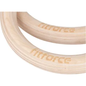 Fitforce GYM RING SET Drevené kruhy, čierna, veľkosť