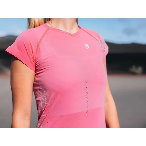 Compressport PERFORMANCE SS TSHIRT W Dámske bežecké tričko, ružová, veľkosť