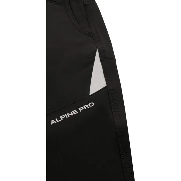 ALPINE PRO KILETO Detské nohavice, čierna, veľkosť 104-110