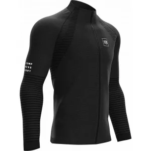 Compressport SEAMLESS ZIP SWEATSHIRT Pánska športová mikina, čierna, veľkosť
