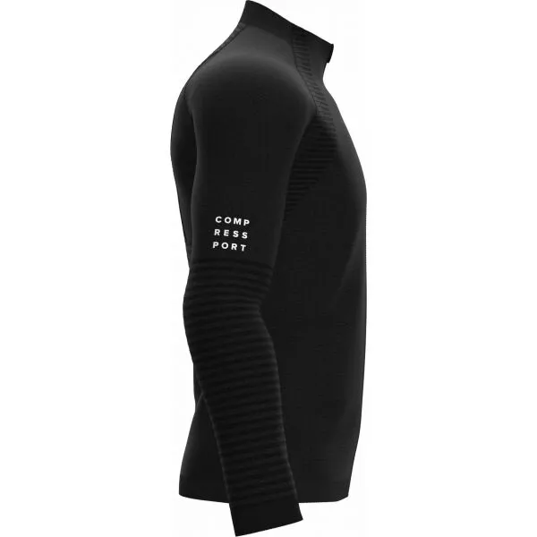Compressport SEAMLESS ZIP SWEATSHIRT Pánska športová mikina, čierna, veľkosť