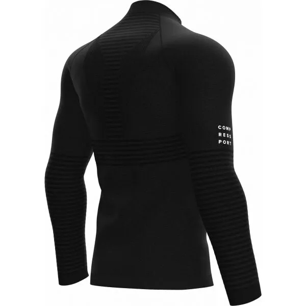 Compressport SEAMLESS ZIP SWEATSHIRT Pánska športová mikina, čierna, veľkosť