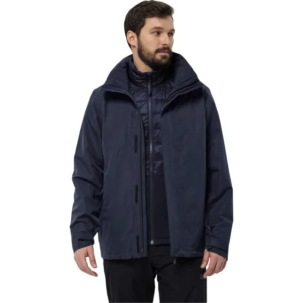 Jack Wolfskin LUNTAL 3IN1 M Pánska zateplená bunda, tmavo modrá, veľkosť