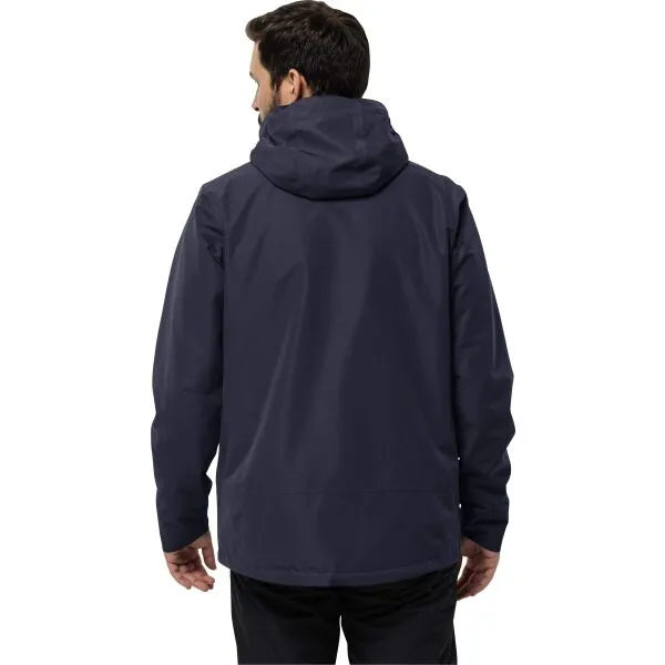 Jack Wolfskin LUNTAL 3IN1 M Pánska zateplená bunda, tmavo modrá, veľkosť