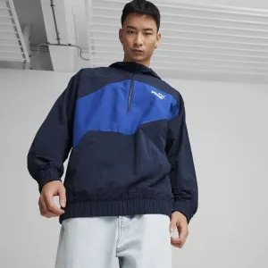 Puma POWER WINDBREAKER 1/2 ZIP Pánska vetrovka, tmavo modrá, veľkosť