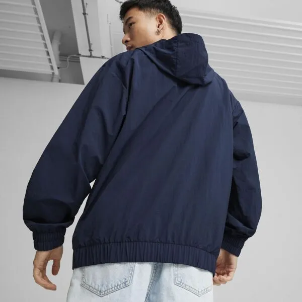 Puma POWER WINDBREAKER 1/2 ZIP Pánska vetrovka, tmavo modrá, veľkosť