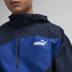 Puma POWER WINDBREAKER 1/2 ZIP Pánska vetrovka, tmavo modrá, veľkosť