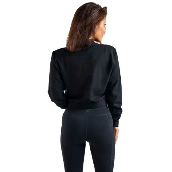 GymBeam ESSENTIAL HIGH NECK JUMPER Dámska mikina, čierna, veľkosť