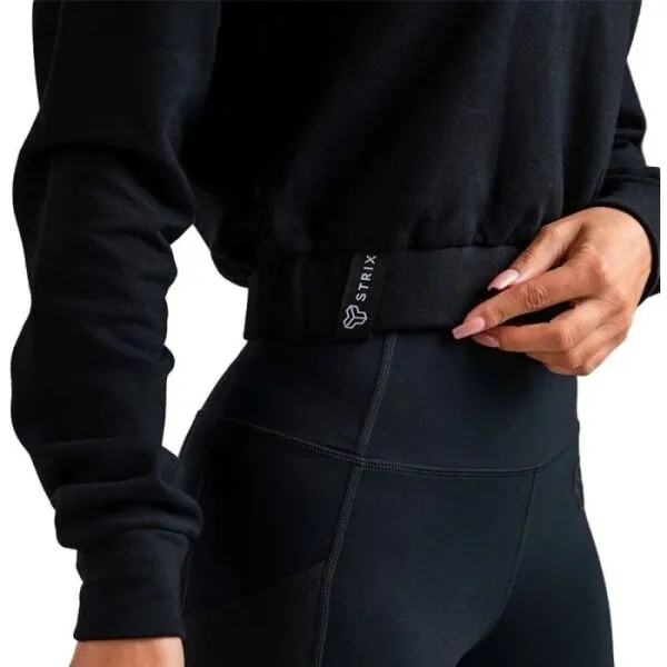 GymBeam ESSENTIAL HIGH NECK JUMPER Dámska mikina, čierna, veľkosť