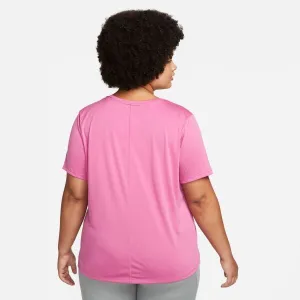 Nike ONE DF SS STD TOP PLUS W Dámske športové tričko plus size, ružová, veľkosť