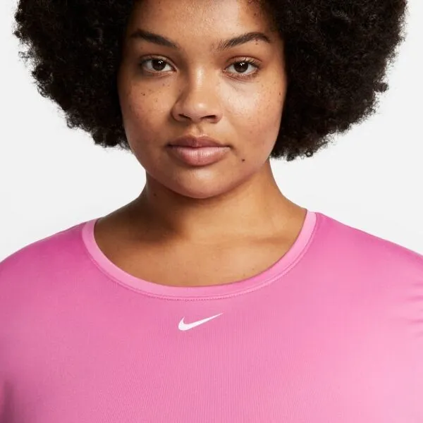 Nike ONE DF SS STD TOP PLUS W Dámske športové tričko plus size, ružová, veľkosť