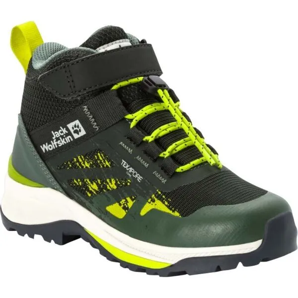 Jack Wolfskin VILI HIKER TEXAPORE MID K Detská treková obuv, zelená, veľkosť
