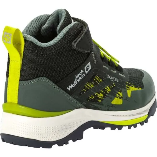 Jack Wolfskin VILI HIKER TEXAPORE MID K Detská treková obuv, zelená, veľkosť