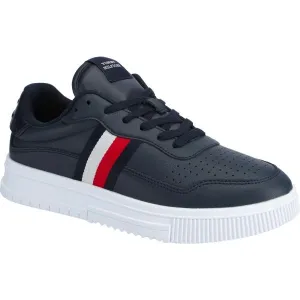 Tommy Hilfiger SUPERCUP LEATHER STRIPES Pánska tenisová obuv, tmavo modrá, veľkosť