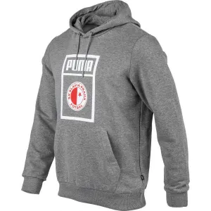 Puma SLAVIA PRAGUE GRAPHIC HOODY Pánska mikina, sivá, veľkosť