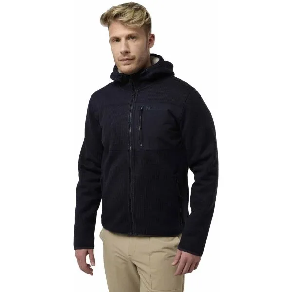Jack Wolfskin KAMINFEUER HOODED JKT M Pánska outdoorová mikina, tmavo modrá, veľkosť