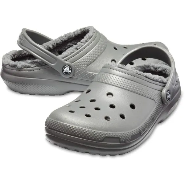 Crocs CLASSIC FUZZ LINED CLOG Dámska nazúvacia obuv, sivá, veľkosť 36/37