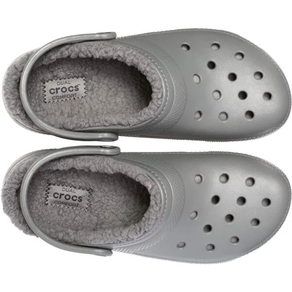 Crocs CLASSIC FUZZ LINED CLOG Dámska nazúvacia obuv, sivá, veľkosť 36/37