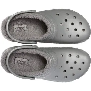Crocs CLASSIC FUZZ LINED CLOG Dámska nazúvacia obuv, sivá, veľkosť 36/37