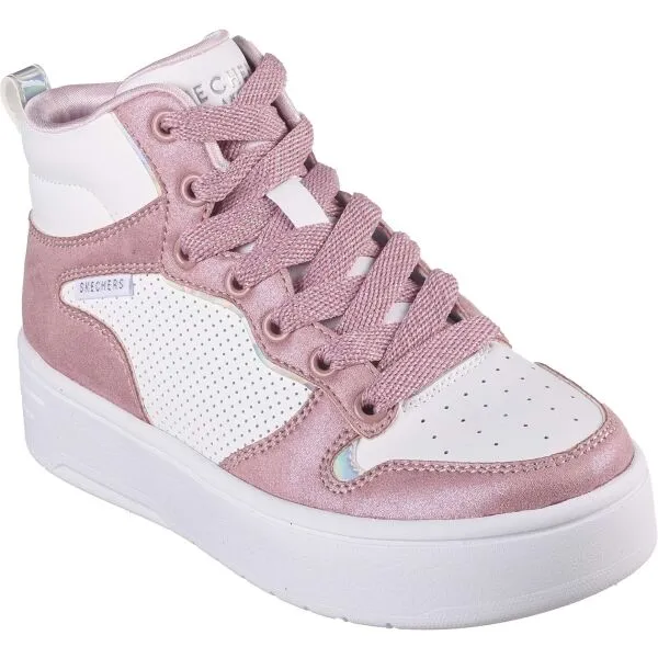 Skechers COURT HIGH - SHINE KICKS Dievčenská vychádzková obuv, biela, veľkosť