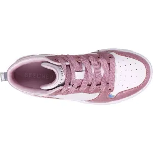 Skechers COURT HIGH - SHINE KICKS Dievčenská vychádzková obuv, biela, veľkosť