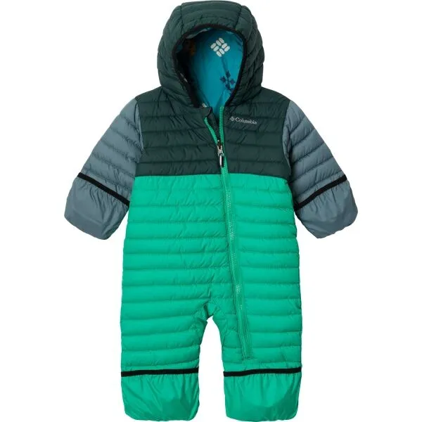 Columbia POWDER LITE REVERSIBLE BUNTING Detská zimná kombinéza, zelená, veľkosť 18-24M