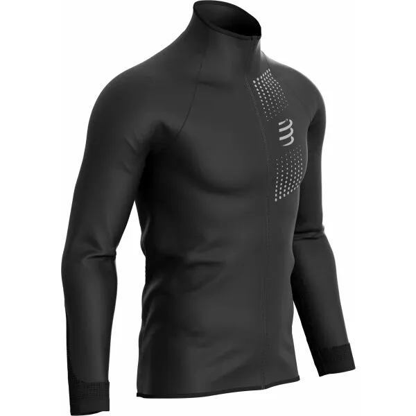 Compressport HURRICANE WINDPROOF JACKET M Pánska vetruodolná bunda, čierna, veľkosť