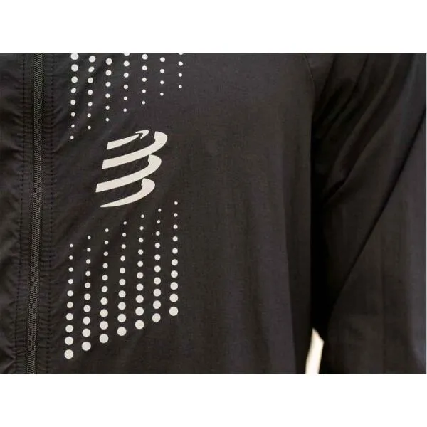 Compressport HURRICANE WINDPROOF JACKET M Pánska vetruodolná bunda, čierna, veľkosť
