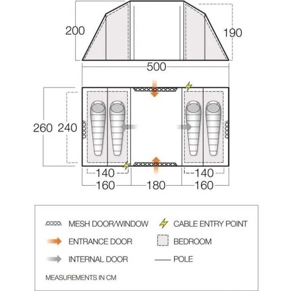Vango CASTELWOOD 400 PACKAGE Rodinný stan, tmavo zelená, veľkosť