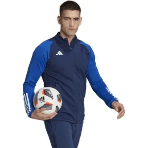 adidas TIRO 23 TOP Juniorská futbalová mikina, tmavo modrá, veľkosť