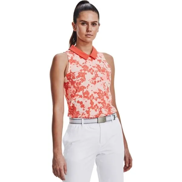Under Armour ZINGER RISE SLVLS POLO Dámske polo golfové tielko, lososová, veľkosť