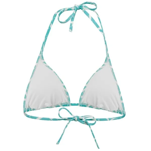 Calvin Klein TRIANGLE-RP-PRINT Dámsky vrchný diel plaviek, tyrkysová, veľkosť
