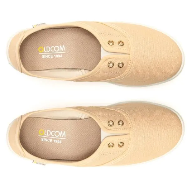 Oldcom SARAH Dámske bavlnené Slip-on tenisky, béžová, veľkosť