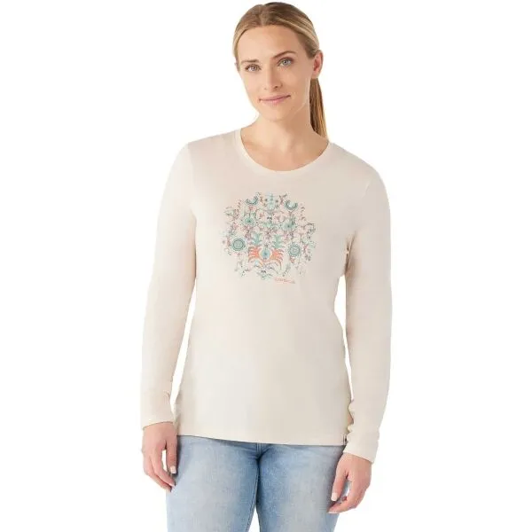 Smartwool FLORAL TUNDRA GRAPHIC W Dámske tričko, béžová, veľkosť