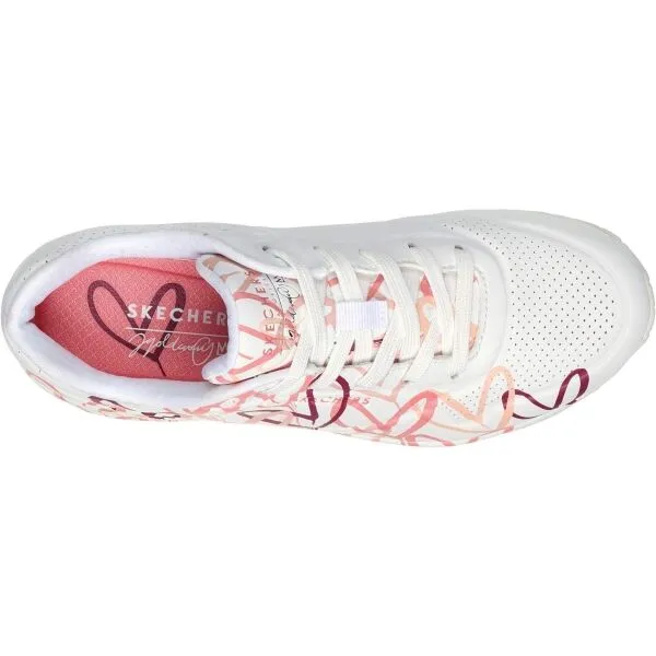 Dámska rekreačná obuv SKECHERS Uno Spread The Love white multi pink
