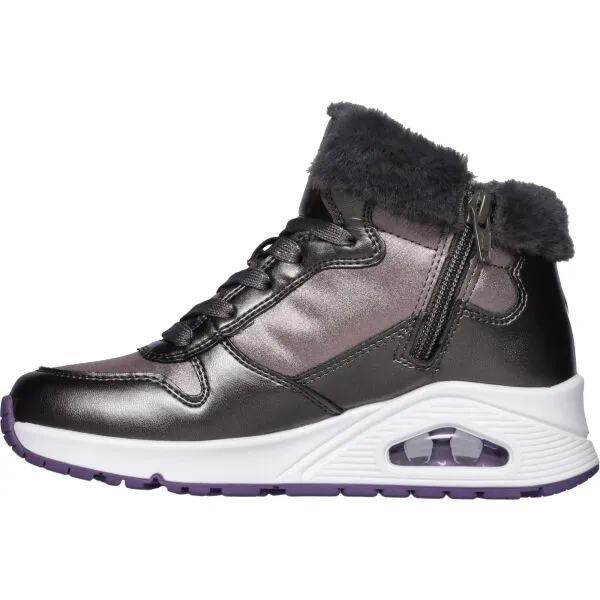 Skechers UNO - COZY ON AIR Detská zimná obuv, sivá, veľkosť